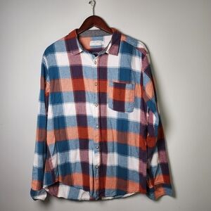 Ocean Current Mens Long Sleeve Button Front Cotton Flannel Shirt Size XL